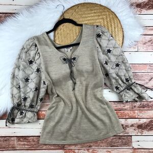 Vintage 70’s cottagecore puff sleeve blouse‎ womens medium